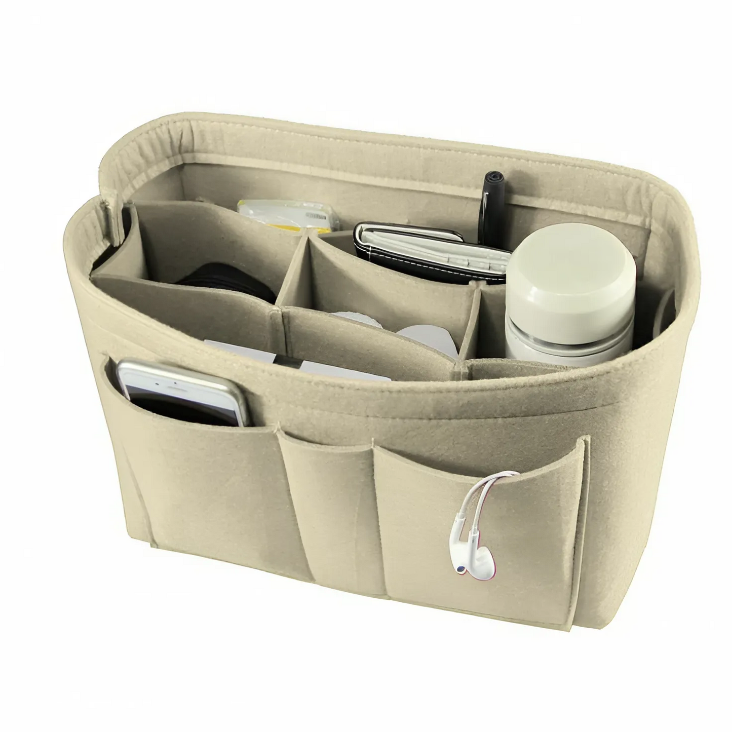 Handbag organiser insert - Felt Purse Organiser Insert with Multiple Compartments