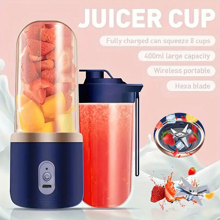 Mini Juice Blender – USB Rechargeable Mini Blender for Smoothies & Juices