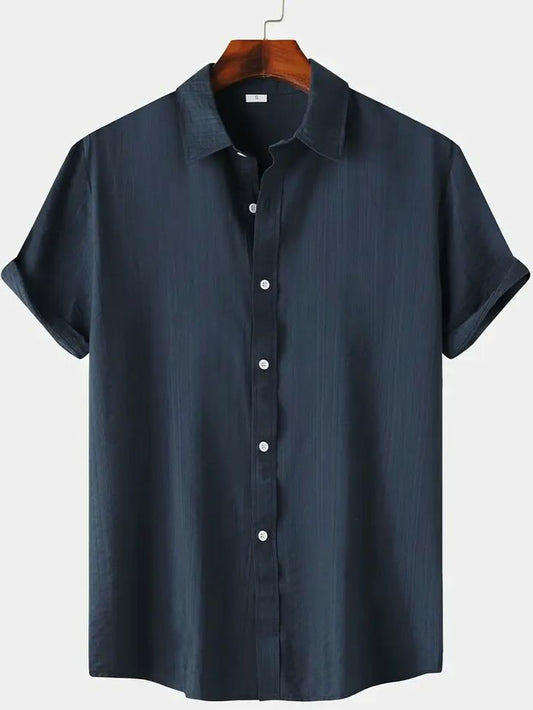 Cotton Solid Half Sleeves Polo Neck Men's Shirt