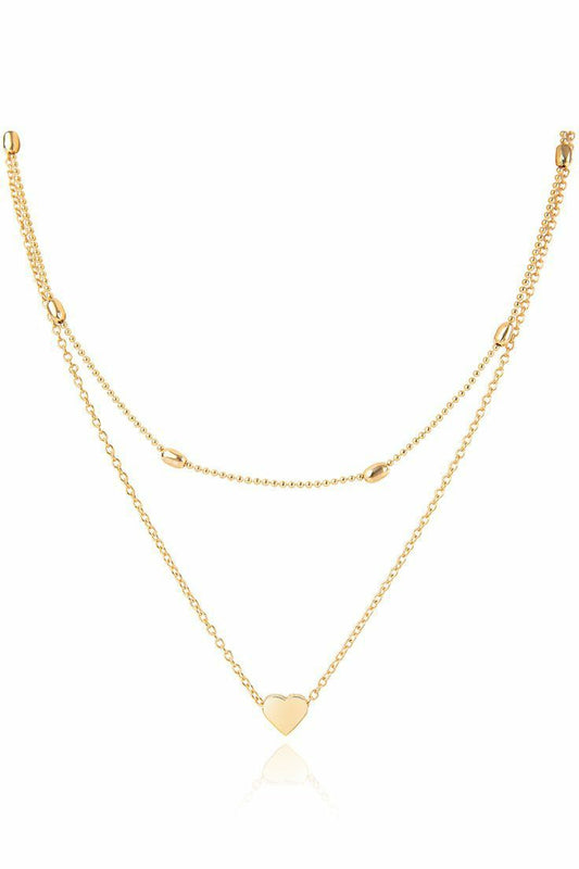 Gold Plated Heart Pendant Necklace For Women and Girls